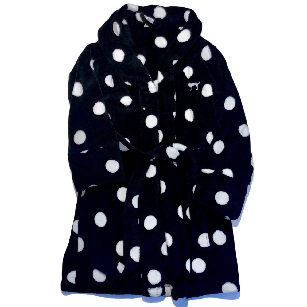 PINK Polka Dot Plush Pajama Bath Spa Robe